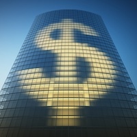 Skyscraper with dollar sign